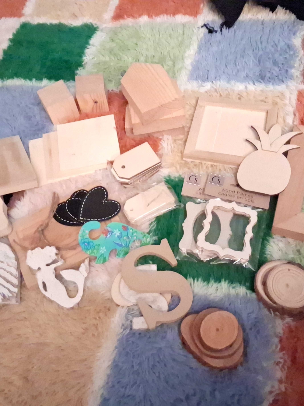 Unfinished Natural Wood Craft Shapes and Crafting Surfaces
